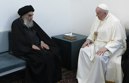 Pope Francis makes history by meeting Ayatollah al-Sistani, spiritual leader of Iraqi Shia Muslims